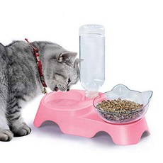 MILIFUN Double Dog Cat Bowls Pets Water and Food B MILIFUN 이중 개 고양이 그릇 애완 동물 물 및 음식 그릇 세트 고양이 그릇 중소, 상세참조, 1개, White