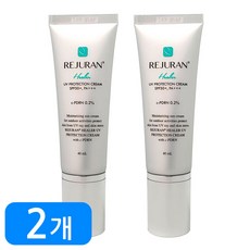 REJURAN 리쥬란 힐러 UV 프로텍션 크림40ml spf50+pa+++ 어둠속에서도 빛나는 광채 선크림 밀착되는 백탁제로 피부톤 피부탄력 개선 진정 촉촉 케어 무색, 2개