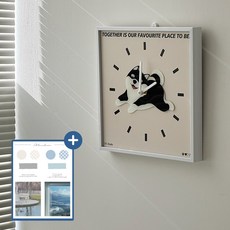 메인홈 아이방 신혼부부 침실 벽시계 강아지 캐릭터 시계, 강아지벽시계