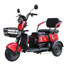 Montheria 삼륜전기자전거 전기스쿠터 삼륜오토바이 C398-159, 23A-45KM, 붉은색