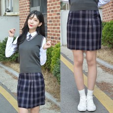 라인이 예뻐보이는 블랙체크 주름치마(주름 교복치마) 교복치마 여자교복치마 스쿨룩 고등학교교복 스커트 여자교복 교복 교복쇼핑몰 여고생교복 교복스커