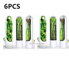 냉장고용 화이트 허브 세이버 보관 용기 신선한 키퍼 바닐라 야채, 3.6PCS