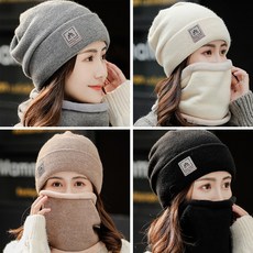 [사은품 마스크스트랩증정] 여성 겨울 모자 넥워머 셋트 기모안감 802