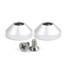 2pcs 22x15mm 양극화 된 CNC 가공 된 풀 알루미늄 절연 피트 w/나사, 은, 2개