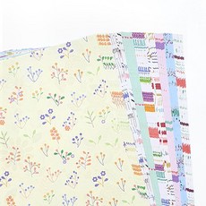[만꾸] 꽃 무늬 양면 색종이(17cm) 플라워 패턴지 디자인 종이접기 다꾸 랩핑지 학교준비물