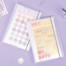 페이퍼리안 Hey my days 스티커북 / 투명앨범 앨범 스티커 다꾸 네컷 폴라로이드 사진, 핑크