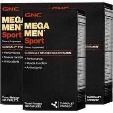 [3개 SET] GNC 메가맨 남성용 스포츠 (180캐플렛) Mega Men Sports 180cts, 3개, 180정