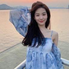 실내 쉬폰 원피스 호텔 수영장 수영복 하이난 싼야 해변 바캉스 비치 스커트 여 크라운 오, 01 사진색