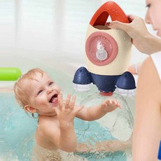 이츠인 아기 목욕 물 놀이 장난감 무동력 로켓(우주로켓 고미) 분수 스프레이 어린이 목욕 샤워, 무동력로켓-우주로켓 고미