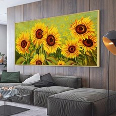  특 대형 해바라기 보석십자수 집에서할수있는취미 비즈공예, 단일사이즈, 250x110cm 