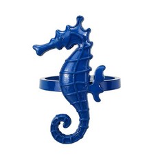 해안 바다 생물 금속 냅킨 링 6 PCS 블루 해상 홀더 홈 장식 식탁 연회 가족 모임, CHINA