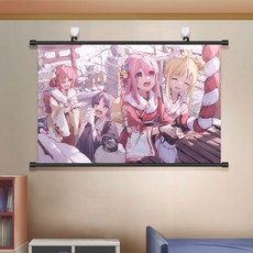 봇 치 더락 봇 치 더록 이지치 니지카 고토 히토리 야마다 료 키타 이쿠요 족자 벽걸이 족자봉 테피스트리 벽가리개 브로마이드 포스터 굿즈 벽 가림막, T