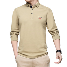 jeep티셔츠 스피릿 남성 긴팔티 스트라이트 카라 폴 셔츠 남성 캐주얼 느슨한 긴팔 순면 셔츠 빅상즈 브랜드 정품9019 카키