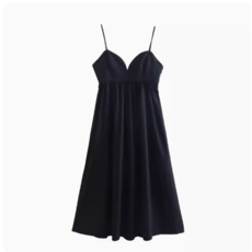 여성 하이웨이스트 뷔스티에 드레스 햅번 블랙 플레어 원피스 A1562