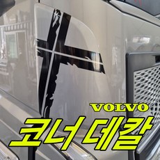 볼보트럭코너판넬 스웨덴국기데칼 스티커, 1세트, 검정