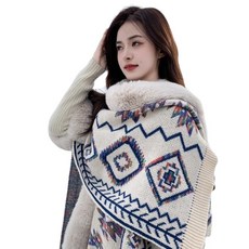 케이프 망토 가을 겨울 두꺼운 털 드리블 보온 여행 코디