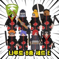 [큐브월드] 나루토(NARUTO) 캐릭터 8종 시리즈 E 브릭미니피규어 호환블록, NRE09. 나루토 8종 세트 E