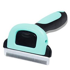 고양이 빗 콤 강아지 죽은털 SunGrow Dog Cat Deshedding Brush 털갈이 최소화 코트 증진 피부에 부드러움 토끼 페럿에 적합 2.5인치 스틸 블레이드 10, Green ( 2.5” Blade ), 1개