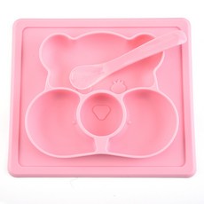 노 르 딕 실 키 즈 베 이 비 식판 보조 식판 흡 판 점 체 식 미끄럼 방지 핑크, 상세페이지 참조