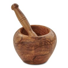 Berard 올리브 우드 수공예 막자 그릇과 막자 세트 12.7cm(5인치), Berard 올리브 우드 수공예 막자 그릇과 세트, 1, 1개