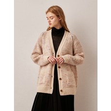 아떼바네사브루노 [바네사브루노] 베이지 알파카혼방 브이넥 가디건 VLSW2D463I2 370644
