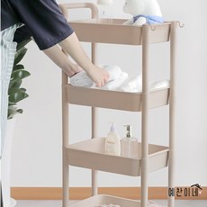 4단 기저귀 트롤리 보관함 신생아 수납장 서랍장 국민 아기 정리함, 블루, 1개
