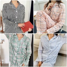 긴팔체크파자마