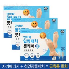 안아파 힐링패치 풋케어 쿨 (자석패치4+리필패치8)/600가우스/발바닥/자석/패치/파스/패드, 3개, 1개입