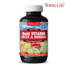 TongLife-통라이프- 통라이프 유산균함유-종합비타민ABCDE+미네랄300정-온가족 멀티비타민민, 420g, 1병
