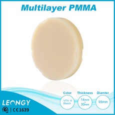 CAD/CAM Multilayar PMMA dental 95ZZ치과재료 치아보철 임시심미보철 Bar attachment 틀니소재 기능성 치과 전용 임시 크라운 렌차오미학적, 95ZZ, A3, 14mm, 1개