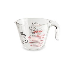 최화정 계량컵 유리 글라스 250ml, 1000ml, 1개