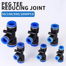 PEG6-4 PEG12-10 공압 피팅 감소 Uneque 티 T 타입 3 웨이 슬립 락 에어 파이프, 01 PEG 12-8, 03 50PCS, 1개