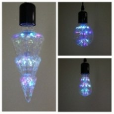 코스모스전기 LED 눈꽃 RGB 삼색변환 램프, LED 눈꽃 ST64 RGB 2W