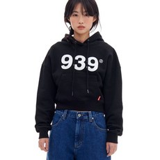 백화점 정품 아카이브 볼드 939 LOGO CROP HOOD 후드 후드티 (블랙)