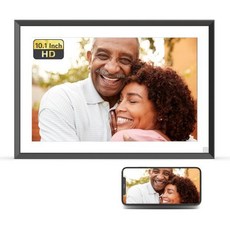 디지털 사진 액자 앨범 10.1인치 32GB 와이파이 IPS 터치스크린이 탑재된 전자 액자 앱을 통해 동영상을 쉽게 공유할 수 있는 엄마를 위한 선물 113, 10.1” HD 32GB, Black