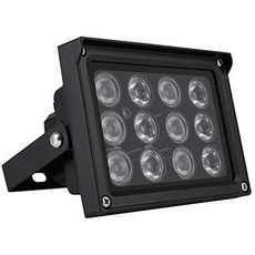 일본직발송 2. ICAMI IR LED 적외선 빛 보안 등 강력한 12 등 적외선 투광기 감시 카메라 보조 조명 조, One Size, 블랙