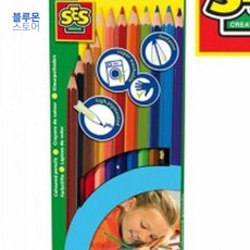 블루몬 아기색연필 잘지워지는 색연필 12색 얇은 유아용 지워지는색연필 채점색연필 빨간색연필