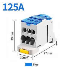 Din 레일 배전 정션 박스 와이어 커넥터 터미널 블록 UKK 80A 125A160A, 04 UKK125ABlue, 5개