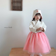 리카 자수 여아 한복 아동 설빔 명절 누빔 겨울 돌복