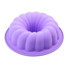 젤로 젤라틴 번트 케이크 생일 파티 빵을 위해 둥근 실리콘 팬, 1.purple, 1개