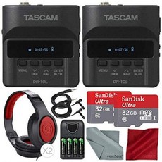 Tascam DR-10L Portable Digital Studio Recorder WLavalier Microphone 32GB Card Headphones 2-Pack De, One Color_One Size, One Color_One Size, 상세 설명 참조0