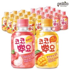 sj서진 팔도 코코뿌요 280ml 복숭아맛 12개 애플망고맛 12개 (총24개) 팔도공식대리점 서진프리미엄, 24개입