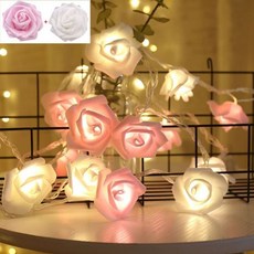 인테리어 실외등 줄조명 전구 와이어 줄등 3m 20leds Rose LED Flower Fairy String Lights Garland Christmas Tree Decorati, 01 1.5m 10leds - USB, 02 Pink and White Rose