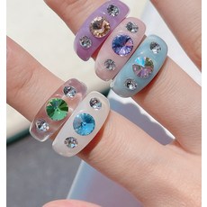 아크릴큐빅반지