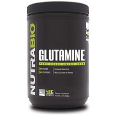 NutraBio L-글루타민 파우더 - 아미노산 - 순수 등급: 첨가제 충전제 또는 첨가제 전혀 없음 - 근육 회복 보충제 - (500g), 1개, 2kg