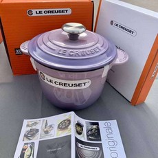Lecreuset [르쿠르제] 18cm 법랑 냄비 고메 밥솥 속뚜껑 포함 집들이 선물 양수 무쇠냄비 6종, 퍼플(실버)