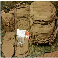 USMC MADE IN USA 미해병대배낭셋트 필베대형배낭 해병대배낭 필베 어설트배낭 미군배낭 대배낭 FILBE배낭, 코요테색상 셋트