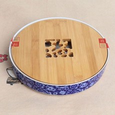 청화백자 다화문 대나무덮개 퇴수기 찻상 차판 다도구 도자기찻상 도자기퇴수기 다도상 다기용품 다도용품