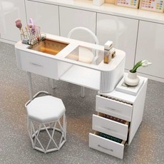 네일샵 수납 네일 테이블 매니큐어 작업대 네일책상 80X30 캐비닛, 1개, 화이트골드 100X30 서랍X캐비닛
