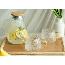 내열 유리물병 1.8L 유리잔 세트 냉장고 보리차 옥수수차 결명자차, 1세트, 내열유리 물병 1.8L